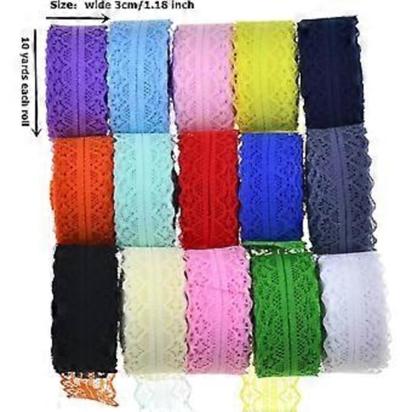 10 jaardia 3 rullaa pitsinauhaa vintage-kangasta DIY-ompeluun ja lahjojen tekemiseen (kuninkaallinen sininen)