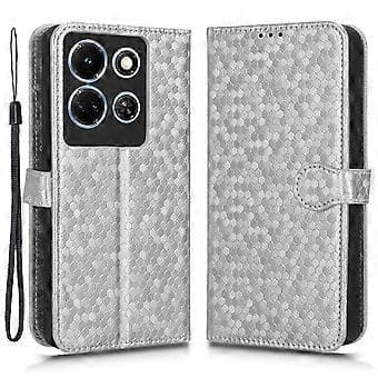 För Infinix Note 30 4G Prickmönstrad PU-läder Ställfodral Plånboksfodral (Stil D)