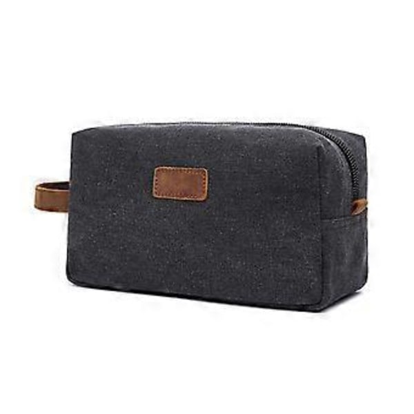 Vintage Hånd Makeup Taske Multipurpose Vandtæt Vasketaske til Hjem Rejse (Sort)