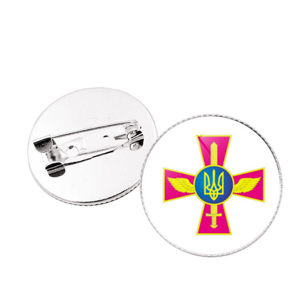 （Fred）Ukraina Flaggmerke, Diameter 25mm（Stil 10）