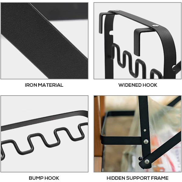 Sammenleggbar søppelposeholder, bærbar søppelposeholder, sammenleggbar