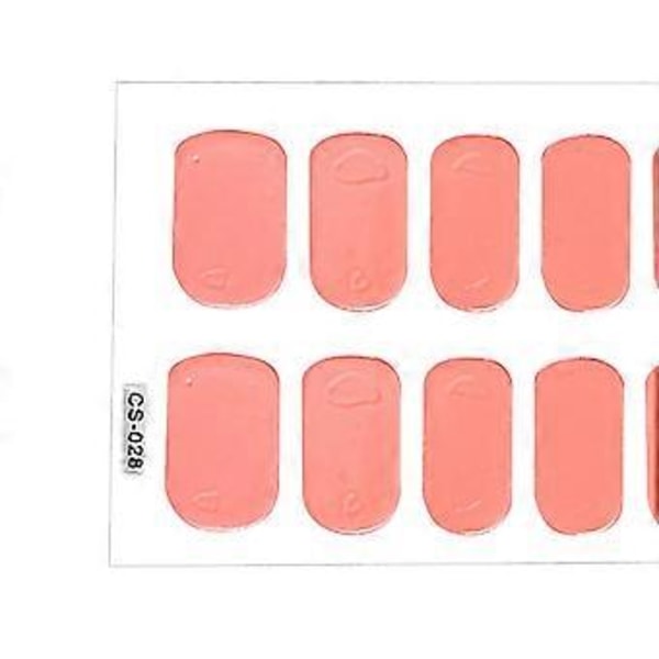 Nageldekaler Nagelstickers Enfärgad Enkel Användning Dekor DIY Hela Omslag Manikyr Tips Nagellacksremsor Nagelkonst för Hushåll (Hudrosa)