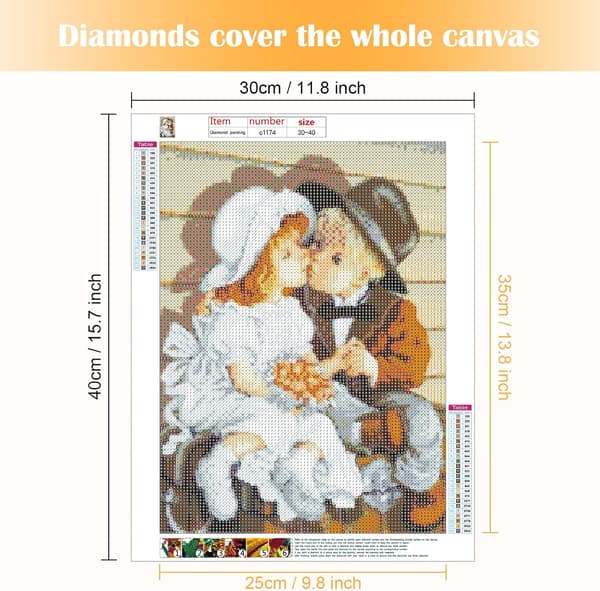 30*40cm 5D Diamantmaleri Kit Fuld Bor Arts Crafts Lærred Hjem