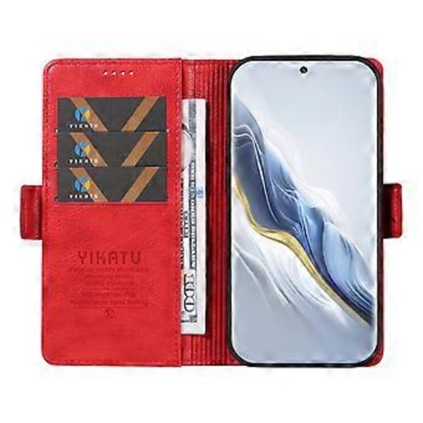 YIKATU YK-007 Honor Magic6 5G -puhelimen kuori, litši-tekstuurilla varustettu nahkainen lompakko (tyyli C)