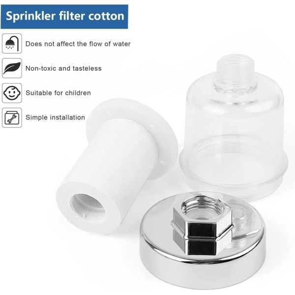 Duschvattenfilter Anti-kalk duschfilter med 10 förtjockade filterpatroner Fil
