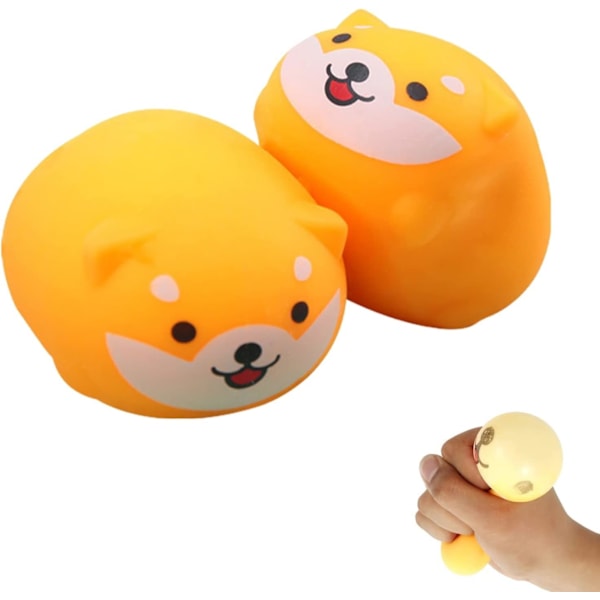 2 stk Shiba Inu Stressbolde Hund Stressbold Kawaii Hvalp Stress