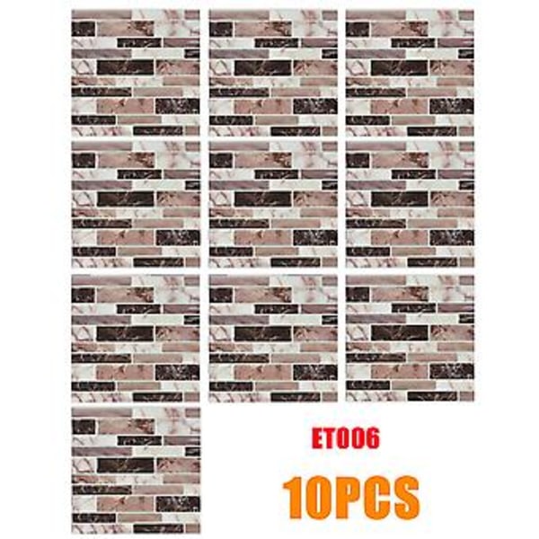 10 st Stora Mjuka Kakel Väggdekaler Självhäftande Vattentät Panel (20*20cm ET006)