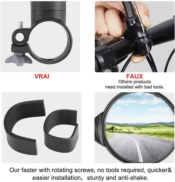 Cykelbackspeglar Cykelbackspegel Styre Säkerhet Bakre Bred A