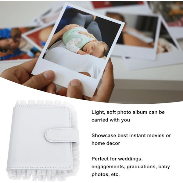Mini filmfotoalbum, 64 lommer Universal Lace fotoalbum for Mini12 11 9 8 Instant foto, 99% Tr