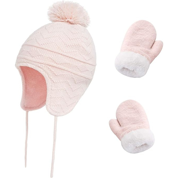 Lasten talvihattu lapasilla ja lämmin fleece-hattu vauvalle taaperolle