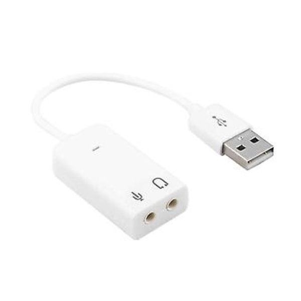 USB 2.0 til 3.5mm mikrofon hovedtelefon Jack Stereo Headset 3D Lydkort Audio Adapter( )