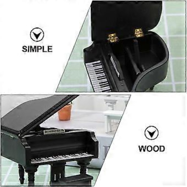 1 Setti Puinen Piano Mini Talokoriste Pienoispiano Nukkekodin Asettelu Näyttämökoriste