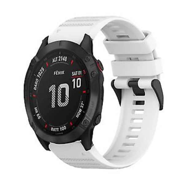 Silikonarmband för Garmin Fenix 6 GPS (Vit)