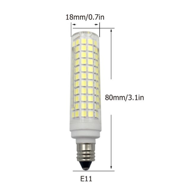 E11 LED 5W Varm Hvit 2700K, 1500LM, AC 220-240V, Halogen G9 15W