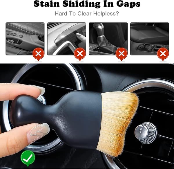 Auto Detailing 4 deler, Bilrengjøringsbørste, Multifunksjonell Bil Cl