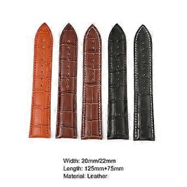 20mm/22mm Kellonranneke Vedenpitävä Helppo Asennus Hengittävä Vaihdettava Urheilukellon Hihna Yhteensopiva Huawei kanssa (20 mm Ruskea)