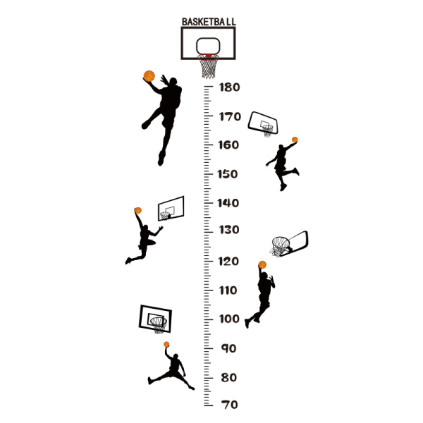 Tillväxt Längd Diagram Basketboll Längd Klistermärken Väggdekaler Vägg