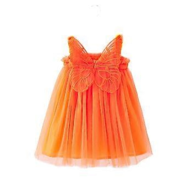 15% RABAT Børne mesh kjole Seler nederdel Prinsesse nederdel fødselsdag pompadour nederdel sommerfuglevinger Fe nederdel (90 Orange)