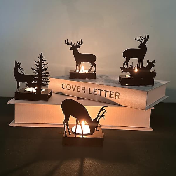 Adventkrans for telys, lysinnsats bordlys, moderne metall lysestake, for DIY