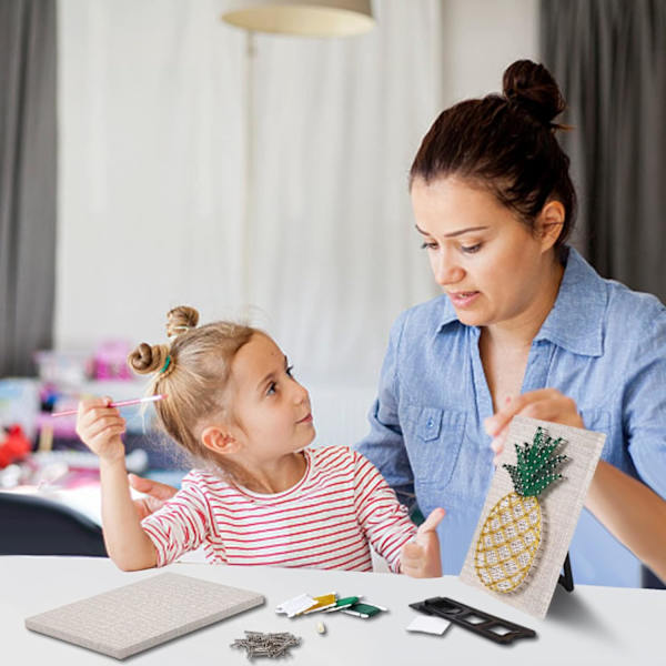 20cmx20cm DIY String Art Kit til begyndere Ananas DIY Kit til voksne teenagere børn Ananas String C