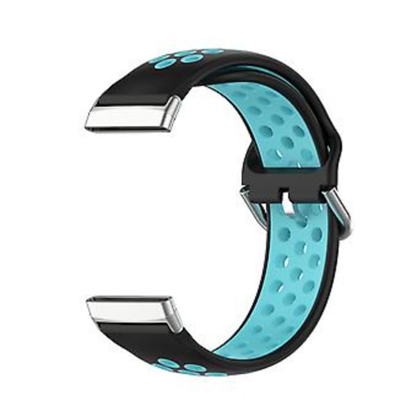 To-farvet Silikon Urrem til Fitbit Versa 3 (Sort Teal)