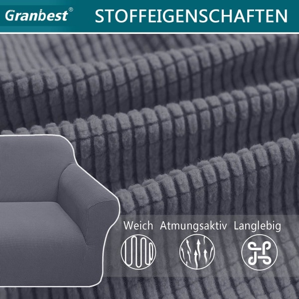 Grå 3-sits modern sofföverdrag, i Jacquard, elastisk, för