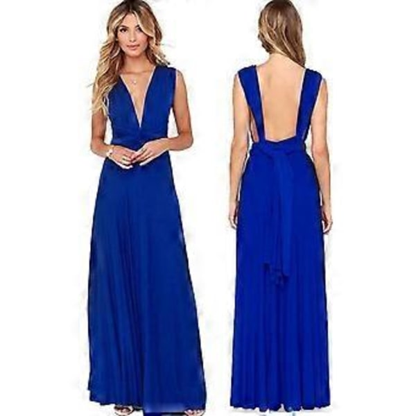 Kvinnors Aftonklänning, Multi-Way Wrap, Brudtärna, Formell, Lång Maxi, Omvandlingsbar Klänning (M Hellblå)