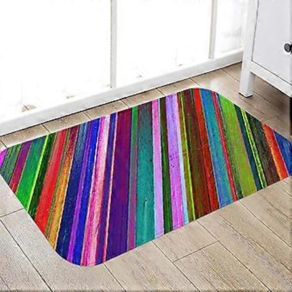 Liukumaton imukykyinen lattiamatto ovimatto kotiin eteiseen olohuoneeseen värikäs ristikkäiskuvio (50*80cm)