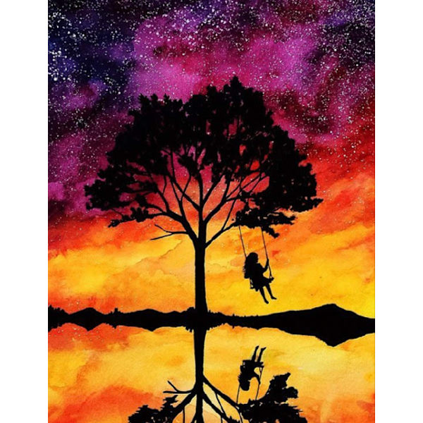 30x40 cm 5D DIY-timanttimaalaus, eläinmaisemat, D