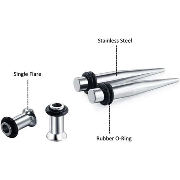 Øreutvidelsessett 36PCS/Set Rustfritt Stål Øreutvidelse Stretc
