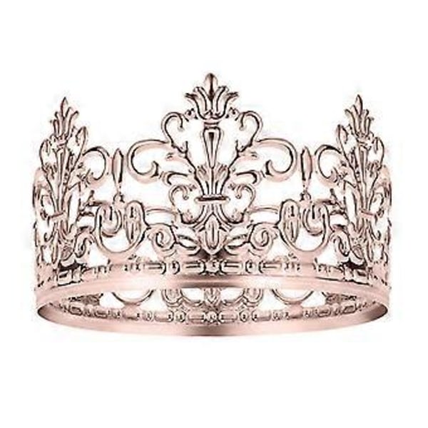 Kagepynt Realistisk Udseende Rustfri Metal Krone Kagepynt Royal Tema Baby Shower Dekoration til Hjemmet (S Rosaguld)