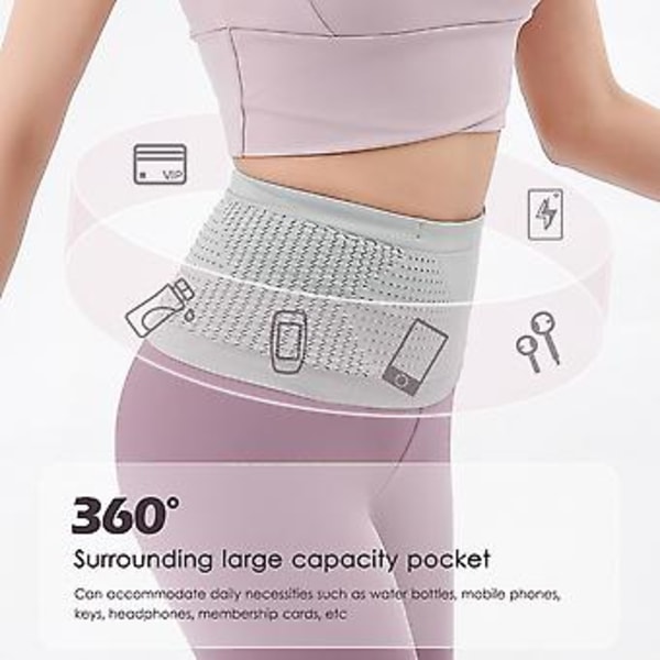 Löpar- och cykelmidjeväska för män och kvinnor, gymväska, sporthöftväska, osynlig mobiltelefon, pengaväska, löparbälte, midjepack