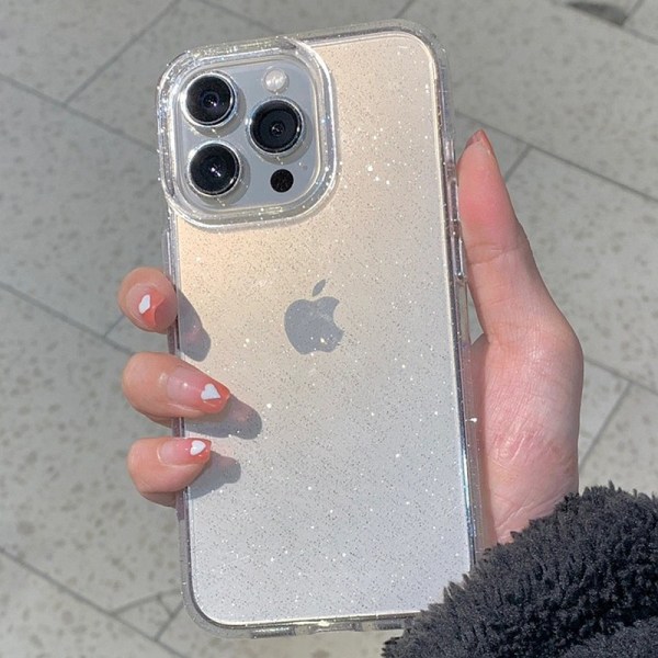 (Klar) Glitter Case til iPhone 15 Pro Max, stødsikker Glitter Bl