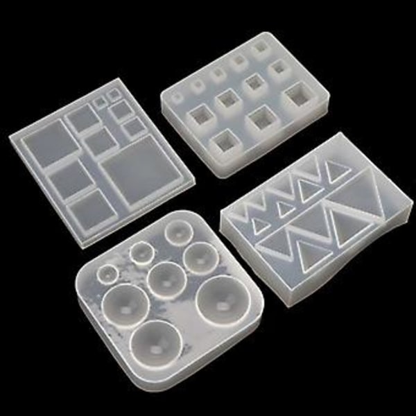 Alla Storlekar Fyrkantig Rund för Triangel DIY Geometrisk Resin Silikonform Smycken Också