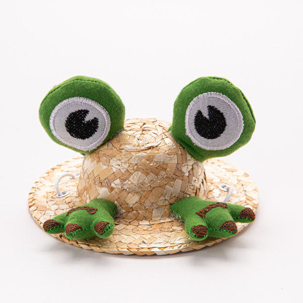 (Frog)Small Pet Straw Sun Hat, Lovely Costume Hat for Dogs, Puppi