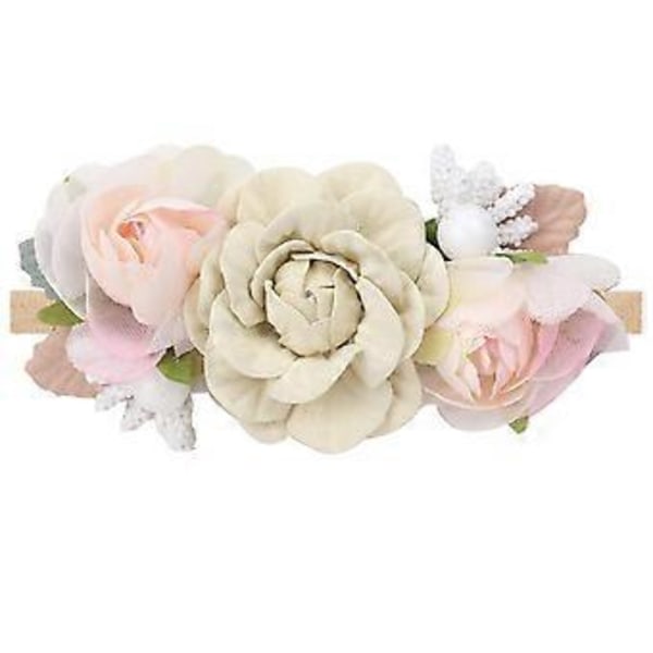 Baby Pige Blomster Hårbånd Super Elastisk Hårbånd og Sløjfe Turban Hårbånd Nyfødtstil 1 (stil 3)
