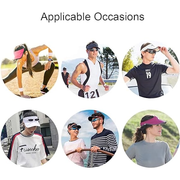 Visor Cap Dame - Golf Cap, Visors Sol Cap Justerbar Mænd Sport H