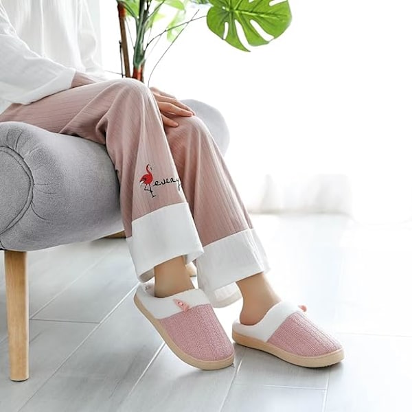 Damtofflor, Mysiga Lätta Inomhusskor med Minnesskum, Halkskydd, Mjuka Terryfodrade, (40-41)