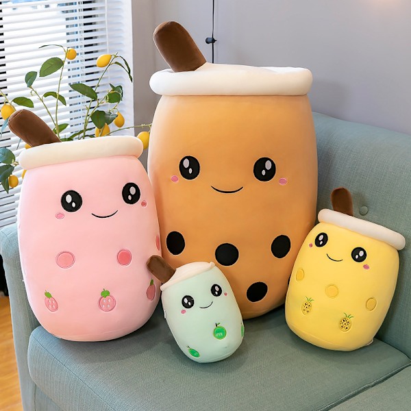 Sööt Plush-nukke Piirretty Boba-maitojuomakuppi Plush-lelu Pehmeä & Mukava