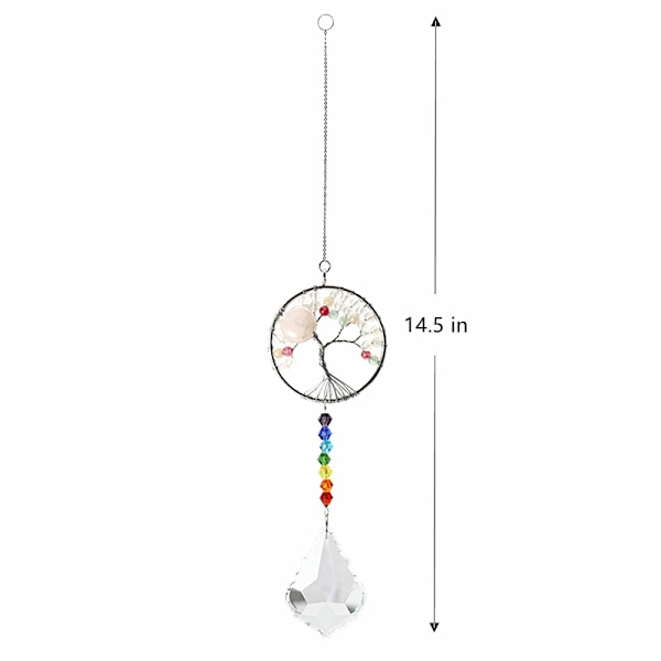 Kristalli sateenkaaren auringon sieppaaja, Chakra elämänpuun riipus, lasi P