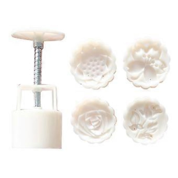 Plastik 75g Månekageform Midt-Autumn Festival Håndtryk Lotus Månekageforme DIY Dekoration Månekager Presseforme
