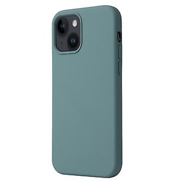 Flytande Silikon Mobilskal för iPhone 15 Plus (Tallbarrsgrön)