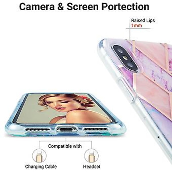 TPU Beskyttende Etui For iPhone XS / X (Rosa Lilla)