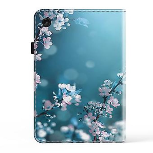 Målat Läderfodral för Lenovo Tab M10 3:e generationen (Plommonblomma)