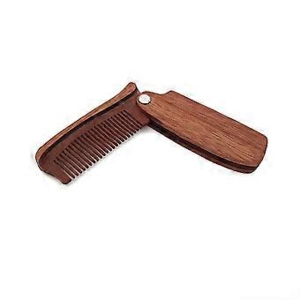 Vikbar Kam Set Herr Grooming Kam Vikbar Resekam Naturlig Handgjord Ingen Statisk Hårborste Massagekam Vårdverktyg (Träfärg)
