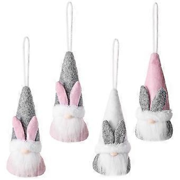 4 st Påskhare Tomte Dockor Påsk Tomte Hängande Ornament Påsk Dvärg Tomte