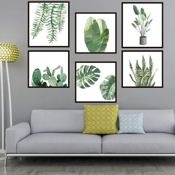 DIY Kreativ Grön Växter Fotoram Väggklistermärke, Fashion Växt