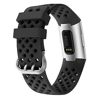 For Fitbit Charge 3 / 4 Hult Silikonrem (Svart)