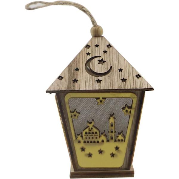 Eid Mubarak Lyktor i Trä, Glödande Nattlampa Dekoration Hantverk