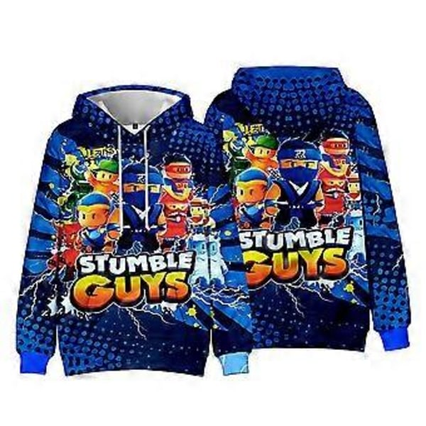 Stumble Guys Trykte Hettegensere Barn Pullover Høstgenser Lang Ermet Hetter Topper (5-6 År C)